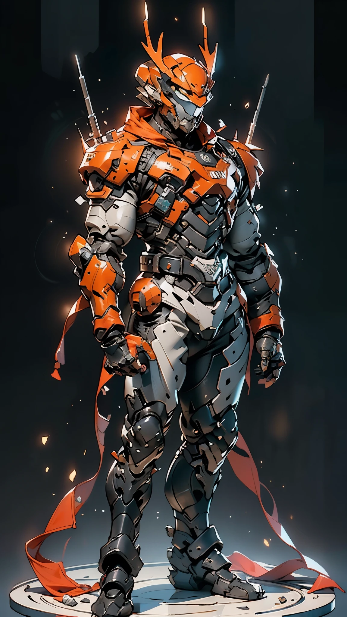 A man wearing a full-face helmet, a fantasy-style biotech armored combat suit, green eyes, (a composite layered chest armor), fully enclosed shoulder guards, matching arm and leg guards, the belt is adorned with dragon claw grasping orbs, (primarily black with red accents), the design balances heavy with agility, a high-tech bio-mecha armor, (Dynastinae concept Armor, stand on the top of a skyscraper in a futuristic sci-fi city), this character embodies a finely crafted fantasy-surreal style armored hero in anime style, exquisite and mature manga art style, (element, plasma, energy, the armor glows), ((male:1.5)), metallic, real texture material, dramatic, high definition, best quality, highres, ultra-detailed, ultra-fine painting, extremely delicate, professional, perfect body proportions, golden ratio, anatomically correct, symmetrical face, extremely detailed eyes and face, high quality eyes, creativity, RAW photo, UHD, 32k, Natural light, cinematic lighting, masterpiece-anatomy-perfect, masterpiece:1.5