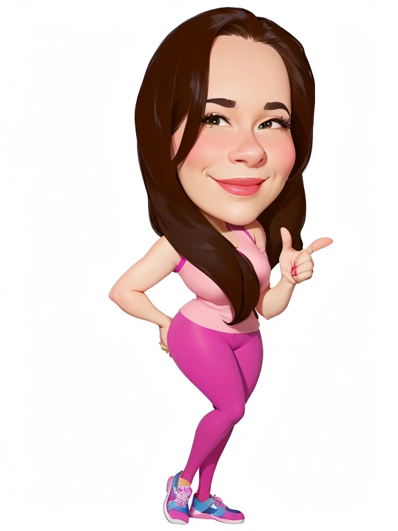 disney Pixar, 4k,cartoon woman in pink outfit giving thumbs up, in cartoon style, not posing, caricature, inspired by Gina Pellón, t - pose, pose, caricatural style, cartoon art style, Illustration?? cartoon style, digital art. @mariomaniacdude, character is in his natural pose, inspired by Verónica Ruiz de Velasco