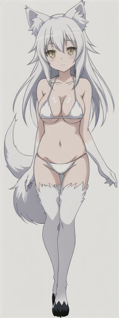 anime girl with cat ears and tail in a white bikini, neferpitou, holo is a wolf girl, anime catgirl, white cat girl, cute anime catgirl, seductive anime girl, beautiful anime catgirl, white - haired fox, holo if a wolf girl, wolf ears, attractive cat girl, nyaruko-san, anime moe artstyle