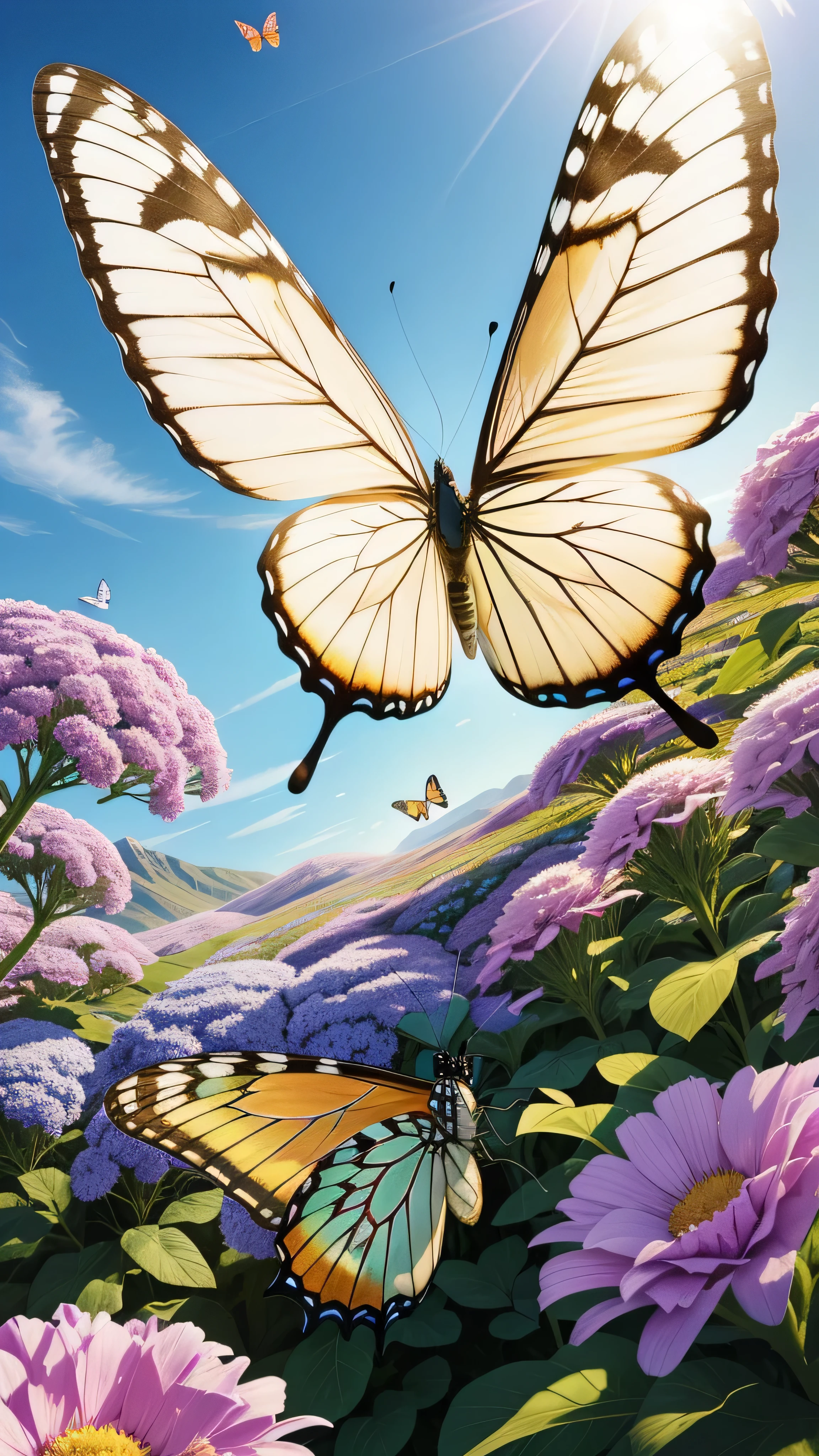 In the enchanting world of nature, a very beautiful butterfly flower spreads its wings, showcasing a breathtaking display of vibrant colors. The scene is filled with high definition images, capturing every intricate detail of these delicate wings. A flock of cabbage white butterflies flutters around, their wings shimmering in the sunlight, adding an extra layer of allure to this natural wonder. With every gust of wind, the butterflies take flight, their graceful movements a mesmerizing sight to behold. The high-quality images offer an up-close and personal view of their intricately patterned wings, revealing the beauty and complexity of these fascinating creatures.