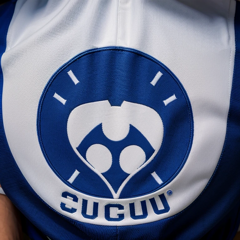 Un escudo de futbol azul 