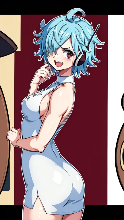 Vegapunk Lilith in One Piece, beautiful background, white dress