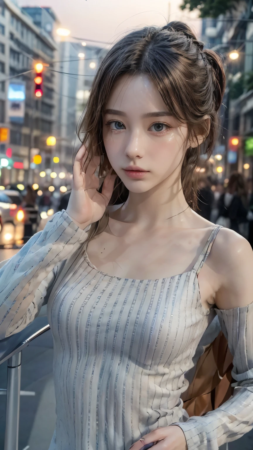 (8k, highest quality, masterpiece:1.2), (Realistic, Photorealistic:1.37), Realistic fingers, Very detailed, Finger details, 1 Detailed portrait of a 21-year-old girl, Cool Outfits, beautiful girl, british girl, Pale skin, Perfect body, Nice abs, blue eyes, Blonde. Professionally lit scene, Photon Mapping, and Radio City, Tetsuya Yonemura. Blurred Bokeh Effect, Realistic light,(head shot:1.5)