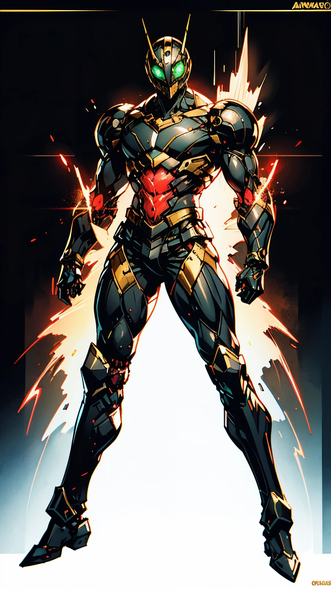 A man wearing a full-face helmet, a fantasy-style biotech armored combat suit, green eyes, (a composite layered chest armor), fully enclosed shoulder guards, matching arm and leg guards, the belt is adorned with Beetle-shaped gem, (the color scheme is primarily black with red accents), the design balances heavy with agility, a high-tech bio-mecha armor, (Dynastinae concept Armor, stand on the top of a skyscraper in a futuristic sci-fi city), this character embodies a finely crafted fantasy-surreal style armored hero in anime style, exquisite and mature manga art style, (element, plasma, energy, the armor glows), ((male:1.5)), metallic, real texture material, dramatic, high definition, best quality, highres, ultra-detailed, ultra-fine painting, extremely delicate, professional, perfect body proportions, golden ratio, anatomically correct, symmetrical face, extremely detailed eyes and face, high quality eyes, creativity, RAW photo, UHD, 32k, Natural light, cinematic lighting, masterpiece-anatomy-perfect, masterpiece:1.5