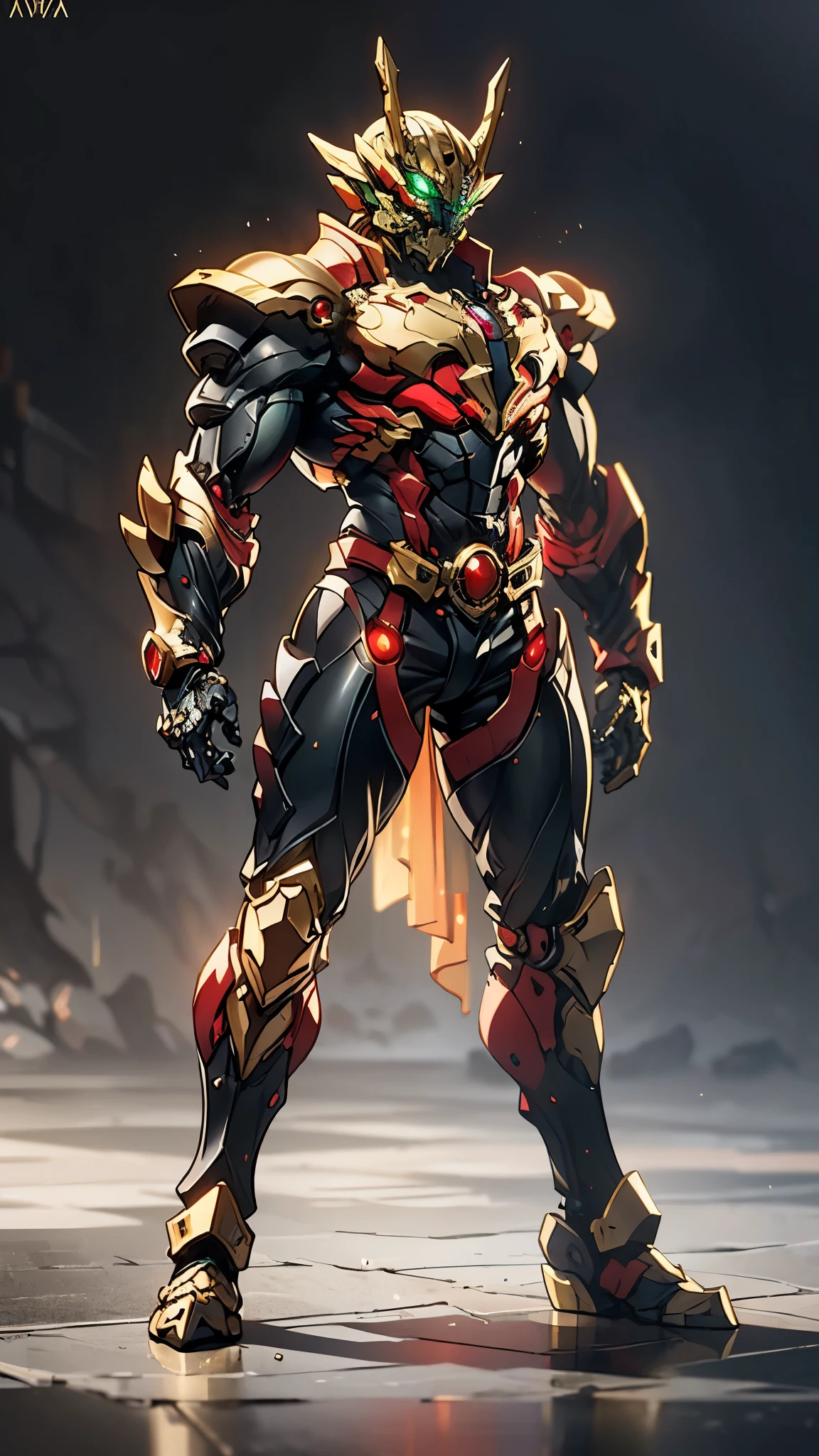 A man wearing a full-face helmet, a fantasy-style biotech armored combat suit, green eyes, (a composite layered chest armor), fully enclosed shoulder guards, matching arm and leg guards, the belt is adorned with Beetle-shaped gem, (the color scheme is primarily black with red accents), the design balances heavy with agility, a high-tech bio-mecha armor, (Dynastinae concept Armor, stand on the top of a skyscraper in a futuristic sci-fi city), this character embodies a finely crafted fantasy-surreal style armored hero in anime style, exquisite and mature manga art style, (element, plasma, energy, the armor glows), ((male:1.5)), metallic, real texture material, dramatic, high definition, best quality, highres, ultra-detailed, ultra-fine painting, extremely delicate, professional, perfect body proportions, golden ratio, anatomically correct, symmetrical face, extremely detailed eyes and face, high quality eyes, creativity, RAW photo, UHD, 32k, Natural light, cinematic lighting, masterpiece-anatomy-perfect, masterpiece:1.5