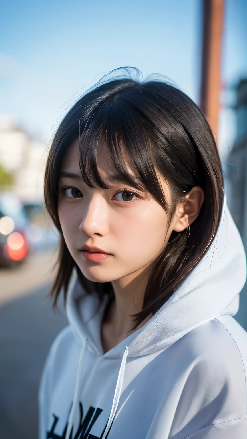 (1 nogizaka girl,RAW Photos,Photorealistic:1.5),(最high quality, high quality,High resolution, 最high quality,ultra High resolutionolution,High resolutionolution,High resolution,超High resolution,Large file size,8k,2k wallpaper,8k wallpaper,high quality texture,wonderful,Very delicate:1.4),one girl, Famous idols of Japan,Beautiful Face,Small face,Absurd,Ridiculous,incredibly Ridiculous,Portraiture,Chest close-up,Blurred Background,(hoodie,No makeup:1.2),Medium skin,Beautiful Skin,Detailed skin,Small Head,Black Hair,Silky Hair,(Japan&#39;s Eyes:1.3),Fine grain,Iris,Japanese idol eyes,Japanese Nose,Five fingers,(eyebrow:-0.5),(Particles of light, Lens flare, Luminous Particles: 0.7),View your viewers,Bright lighting,Professional Lighting,girl