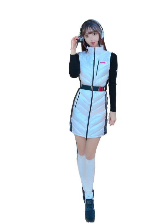 masterpiece, highest quality, Very detailed, 8K Portrait,japanese android girl,Plump , Control panel,Robotic arms and legs, Blunt bangs,,BREAK (metallic gray, metallic luster, mirror finish, astrovest):5,headphone:5,BREAK (black sleeves):100,smartwatch,futuristic space station,control room,BREAK headphone,blue eyes,(black hair):2,(long hair):1.3,look at viewer,(Respirator),BREAK blush:3,hidden hands,smile