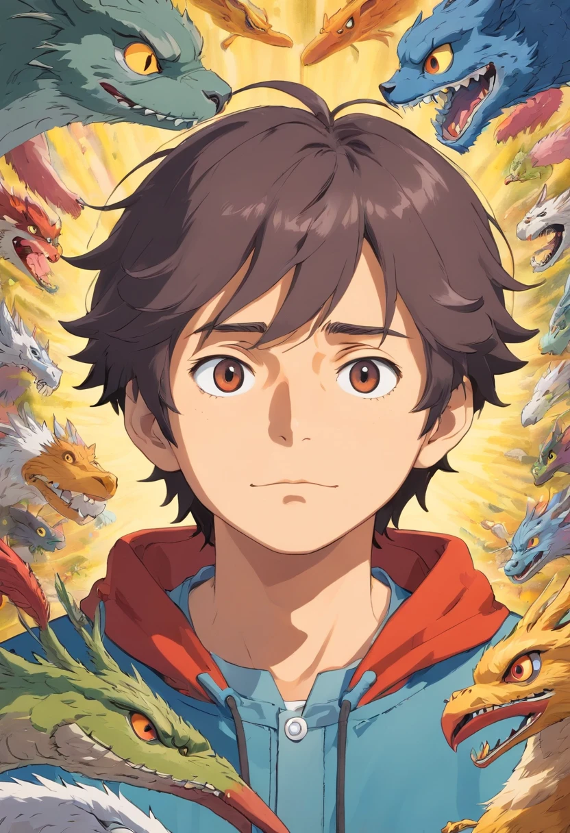 A handsome boy with a massive   