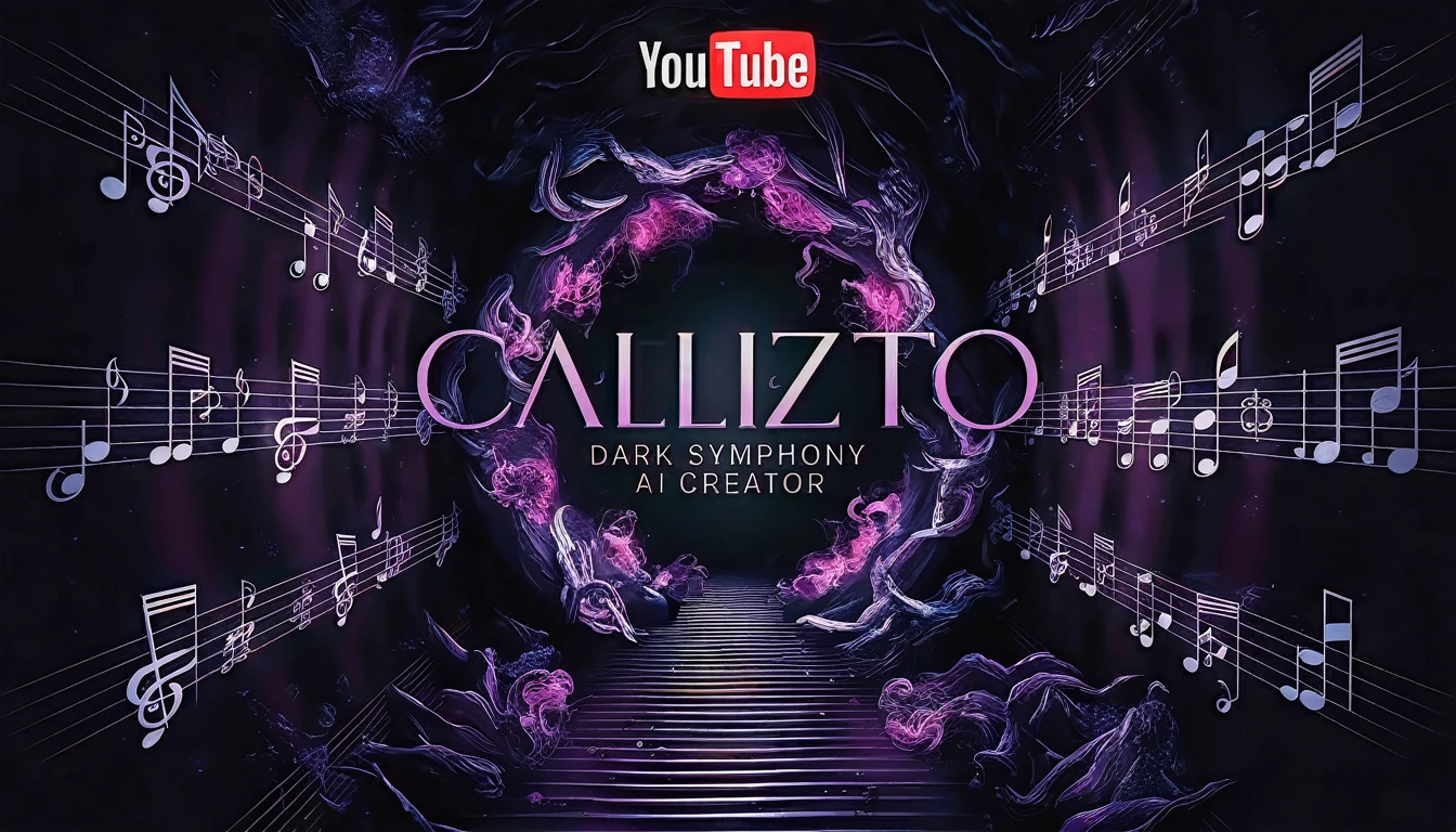 a close up of a stairway with music notes and a video callizto, inspired by Guillermo del Toro, official music video, inspired by Pedro Álvarez Castelló, trailer, youtube thumbnail, youtube, youtuber, inspired by Cristofano Allori, video, music video, by Caroline Chariot-Dayez, by Pedro Álvarez Castelló, album