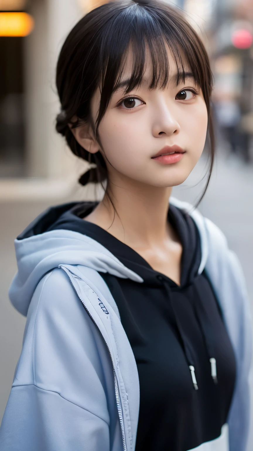 (1 nogizaka girl,RAW Photos,Photorealistic:1.5),(最high quality, high quality,High resolution, 最high quality,ultra High resolutionolution,High resolutionolution,High resolution,超High resolution,Large file size,8k,2k wallpaper,8k wallpaper,high quality texture,wonderful,Very delicate:1.4),one girl, Famous idols of Japan,Beautiful Face,Small face,Absurd,Ridiculous,incredibly Ridiculous,Portraiture,Chest close-up,Blurred Background,(hoodie,No makeup:1.2),Medium skin,Beautiful Skin,Detailed skin,Small Head,Black Hair,Silky Hair,(Japan&#39;s Eyes:1.3),Fine grain,Iris,Japanese idol eyes,Japanese Nose,Five fingers,(eyebrow:-0.5),(Particles of light, Lens flare, Luminous Particles: 0.7),View your viewers,Bright lighting,Professional Lighting,girl