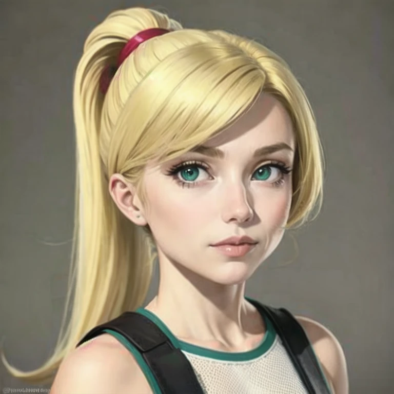 (masterpiece, best quality:1.2), 1girl, solo,(((blonde))),ponytail hair,green eyes,sweet adorable girl,