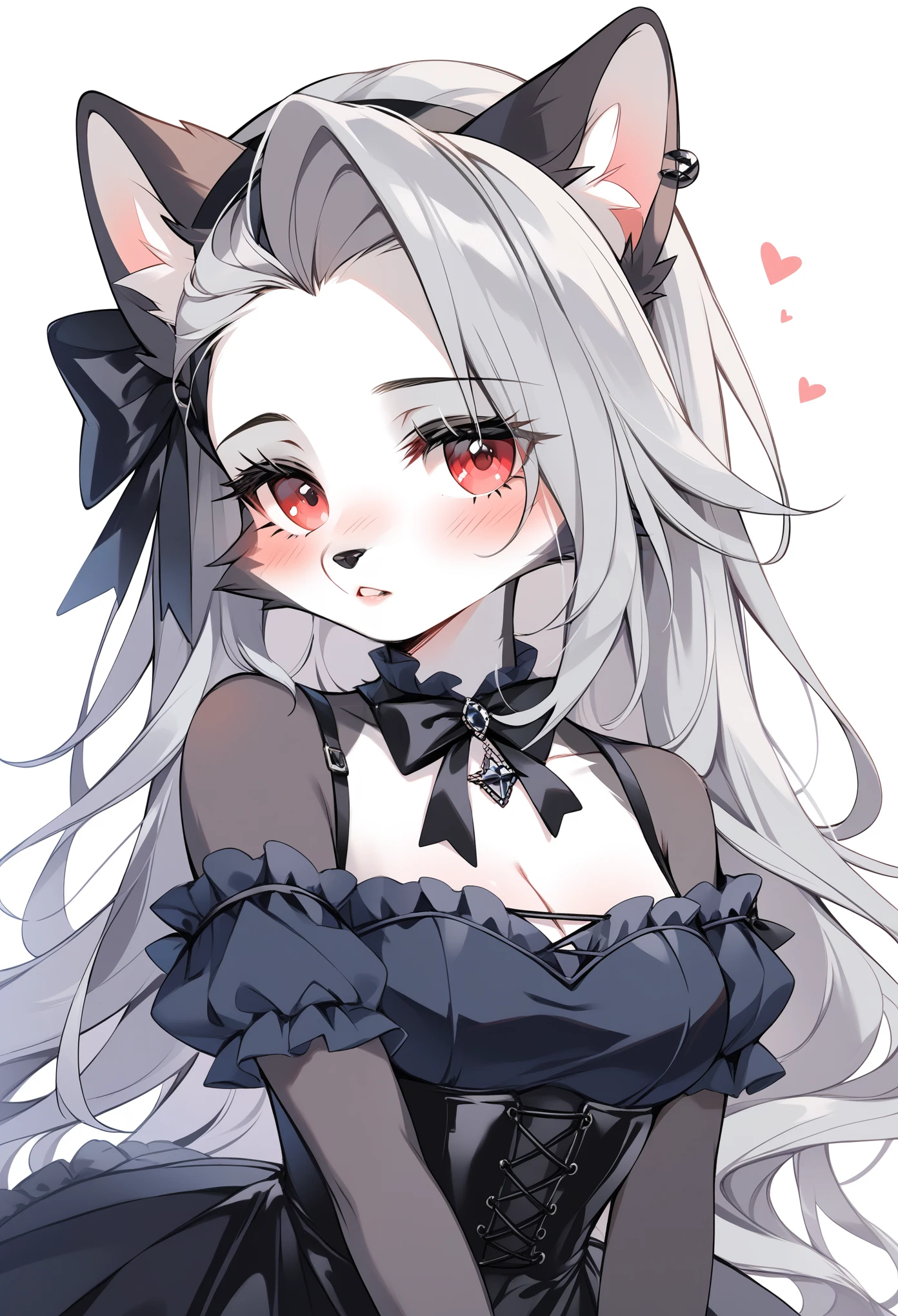 score_9, score_8_up, score_7_up, source_furry, rating_safe, by magnaluna, loona, loona posing seductively in a lolita bedroom, anthro, blushing