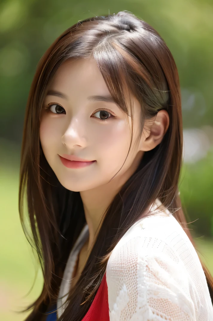 (((8k,Attention to detail,Attention to detail、highest quality,masterpiece,Attention to detail,alone))),RAW Photos & Realistic atmosphere,Beautiful dark eyes,Mouth Details,Glossy Lips,Thin eyebrows,beautiful Eyes、Soft white skin that shines in every detail、Her deep black eyes are very beautiful,Lip details、Very beautiful face,Very beautiful face、A vivid face,beautiful, Glowing Lips,beautiful Eyebrows,Infinite Reality, Realistic Young Gravure Idol,Very cute woman , Young Gravure Idol, Young Gravure Idol, とても美しくてかわいいbeautiful 21 year old beauty,Incredibly beautiful and elegant,beautiful 21 year old beauty,Natural soft light,(Shiny Hair,,beautiful and kind eyes:1.5),A kind smile,Shapely breasts,Long Hair,beautiful posture,No makeup,A little look at the camera,Red Shirt,