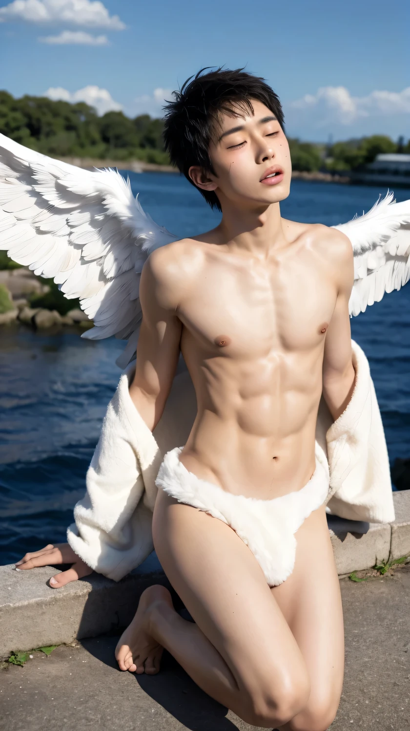 16 OLD YEAR two japanese naked GAY boy whole body tears ANGEL SKY
