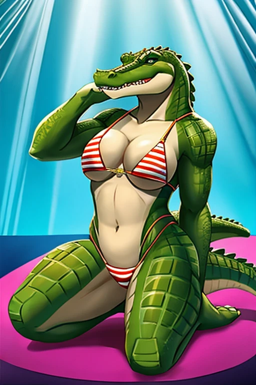 alligator stripper bikini