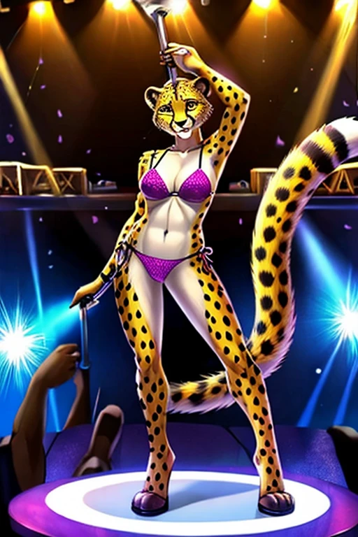 Cheetah stripper bikini 