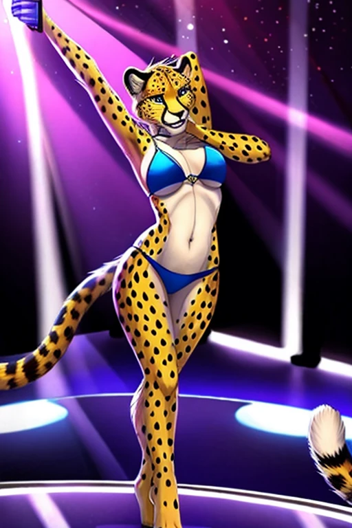 Cheetah stripper bikini dancing