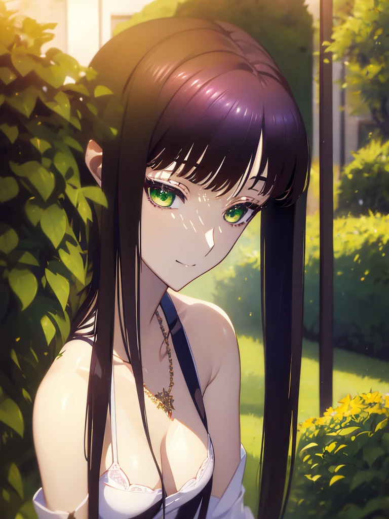 hdr, super detailedなイラスト, cara muy detallada, foto cruda, film grain, They are standing,connect UHD and 8k, Chica anime with long purplish hair and green eyes,estilo de arte anime moe, Young chica anime close up, arte cg anime suave,hermosa chica de secundaria anime, estilo de arte anime moe, chica de secundaria surrealista, Seductive chica anime, chica anime, Attractive chica anime, chica de secundaria surrealista, chica anime,8k UHD, high resolution,CG muy detallado, alta calidad shadows, Detalle Bello rostro delicado, Beautifully detailed ojos delicados,DESCANSO es(Highly detailed 8k wallpaper),(Highly detailed CG 8k wallpaper),Makima-san (Hombre de motosierra),vago (destino/gran orden),Reika Shimohira ,high resolution,Very delicate and beautiful CG illustration.,of the highest quality,Realistic skin feel,tela realista,textura realista,(((pieza vuela))), (((mejor calidad))),8k,A 32K,Obra maestra,hermosa mujer atractiva anime,Super fine,super detailed,high resolution,chica de secundaria surrealista,Obra maestra, mejor calidad, alta calidad, Alta frescura, alta calidad texture, alta calidad shadow, Alto detalle,finos detalles,1 chica,estudiante de preparatoria,solo,soy,solamente una persona,Alone,solo hay una persona,Ese tipo de cosas,Ambiente adulto,Hermosas piernas largas,Hermosos pechos,hermosos muslos,piernas tonificadas,beautiful leg lines,cintura delgada,chica de cuerpo maduro,reddish cabello purpura,reddish cabello purpura,cabello purpura,cabello color cassis,cabello suave y sedoso,cabello colorido,Pelo lacio,shy sonrisa,Una cara sonriente feliz,mirada animada,cute sonrisa,belleza genial,mujer hermosa,hermoso rostro, Hermoso realismo,temptation expression,cara hechizante,calm expression,cabello hermoso,sonrisa,ojos coloridos,ojos verdes,jade eyes,ojos bonitos,Ojos brillantes,ojos delicados,Ojos como joyas,jade eyes,ojos saltones,(ojos verdes:1.5),Rostro cautivador,8 cuerpo de cabeza,altura:171cm,She is wearing a collar around her neck,collar,beaded collar,accesorios magatama,sonrisa,ojos coloridos,ojos verdes,jade e