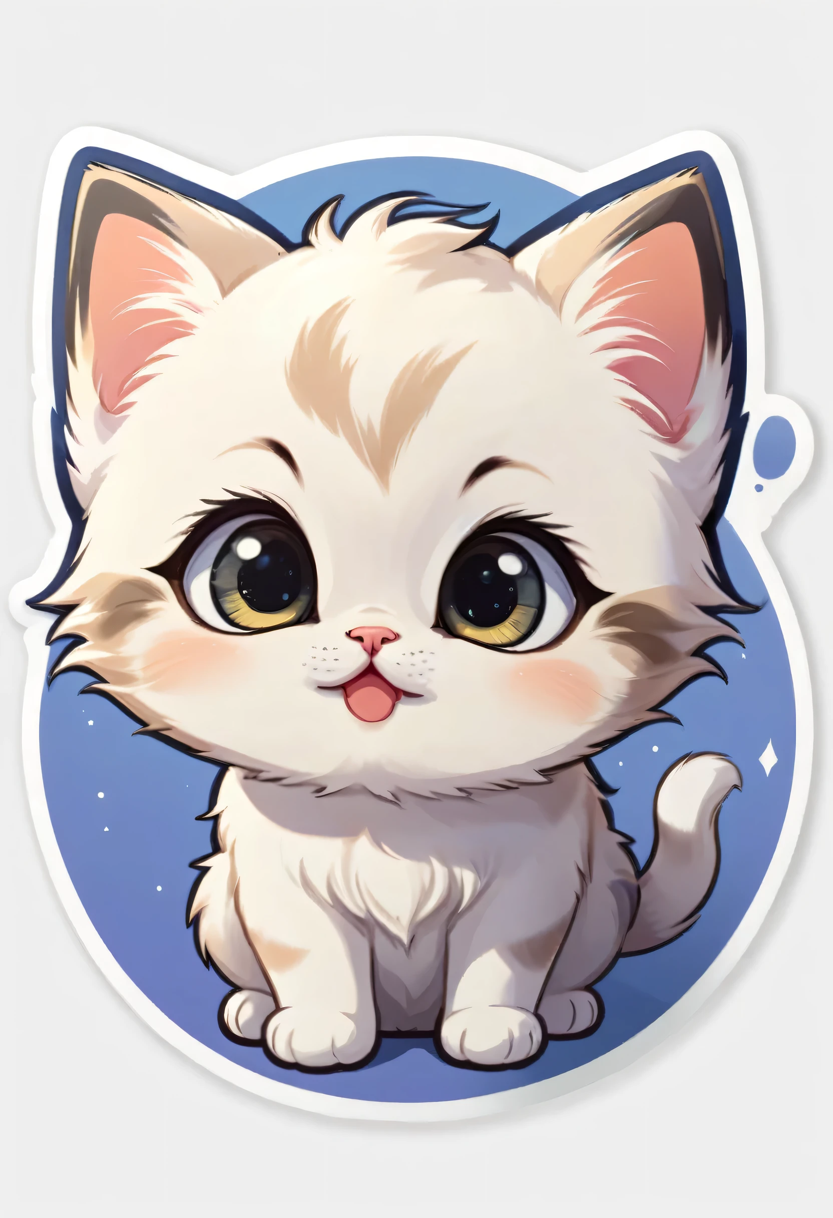1 sticker, Kitten, Round eyes, Cute eyes, Cute gestures, Cute expression, Simple Background