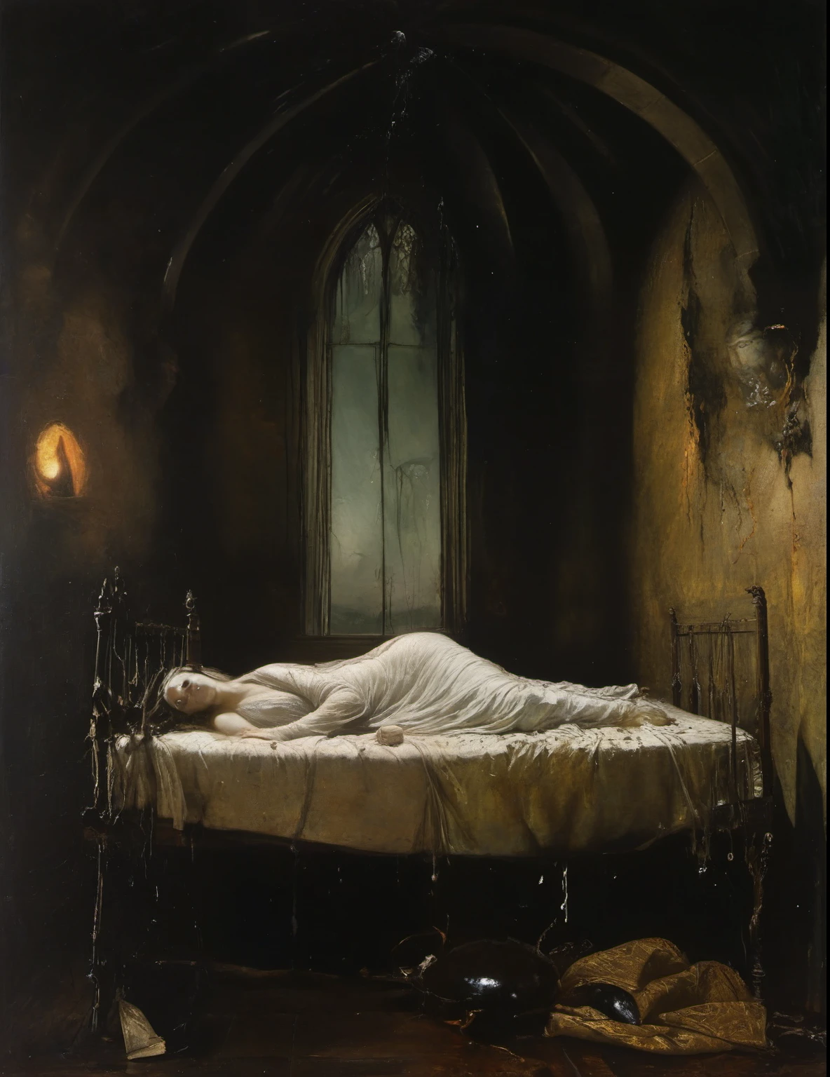 James Gurney, Surrealist art , dream-like, Mysterious, Provocative, symbolic, Complex, detailed,, (Gothic but very beautiful:1.4), (masterpiece, highest quality:1.4) , Nicola Samori Style, heaven