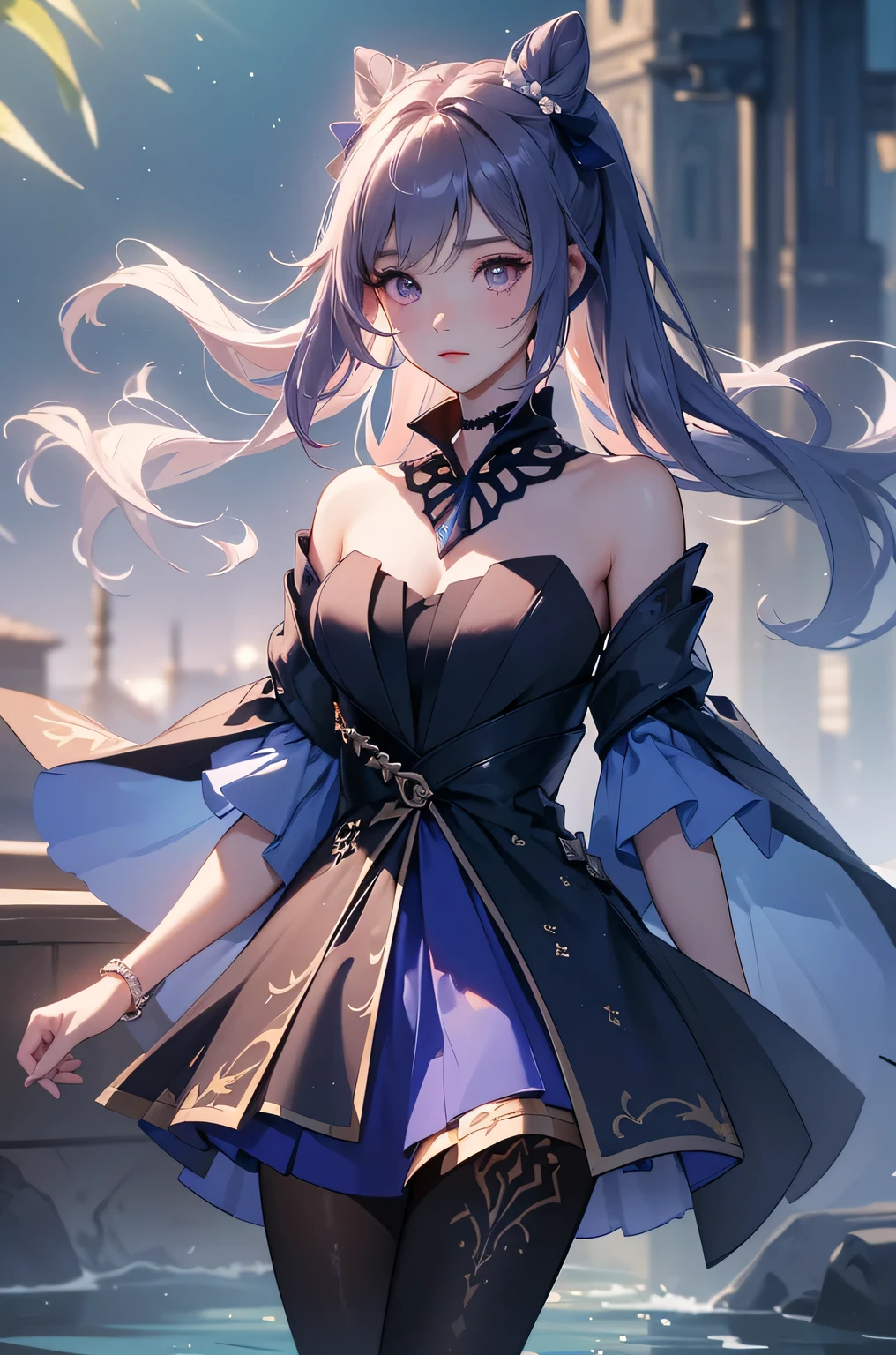 [keqingopulent]:1.5,((masterpiece,highest quality,Highly detailed images,Beautiful images))1.4(keqing images、Cities with waterways、Beautiful waterways、The wind is blowing、Overall dim lighting、Backlight、A fantastic atmosphere、Thick Fog、Dust flutters)1.3,(Full body image)1.1
