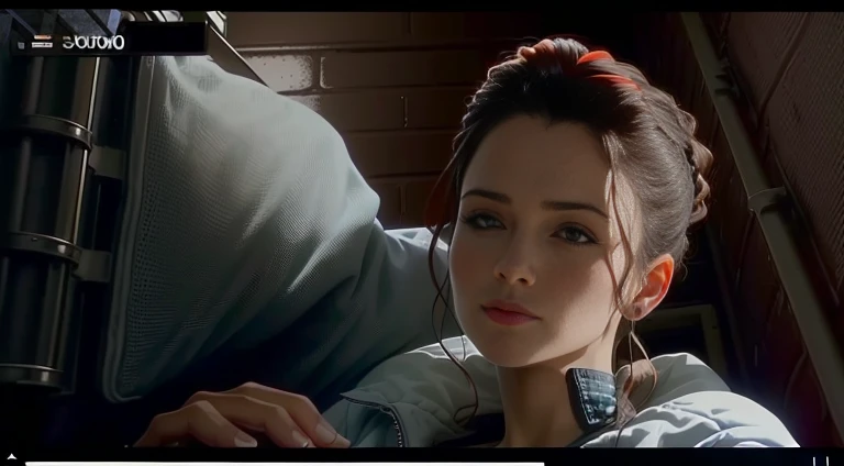 There is a woman lying on a bed in a prison cell., Prison scene, Movie screencaps, clean from the jackson jail scene, Still from Soprano, In a prison cell, sitting in a prison, Movie screenshots, From the Twin Peaks scene, sitting in a dark cell, In prison