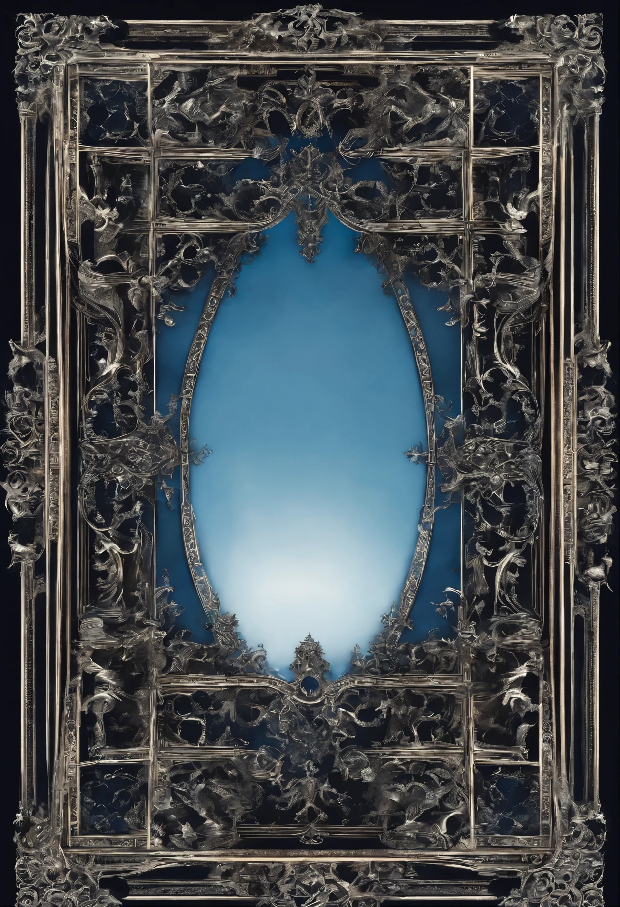 Decorative frame、Deep blue sky, Inflammation, Something is emerging, Great Style – L&#39;oeil Great details, When you blink, you lose detail, Wickerno, Dark and eerie gothic, Romantic Gothic, Dark and glamorous gothic