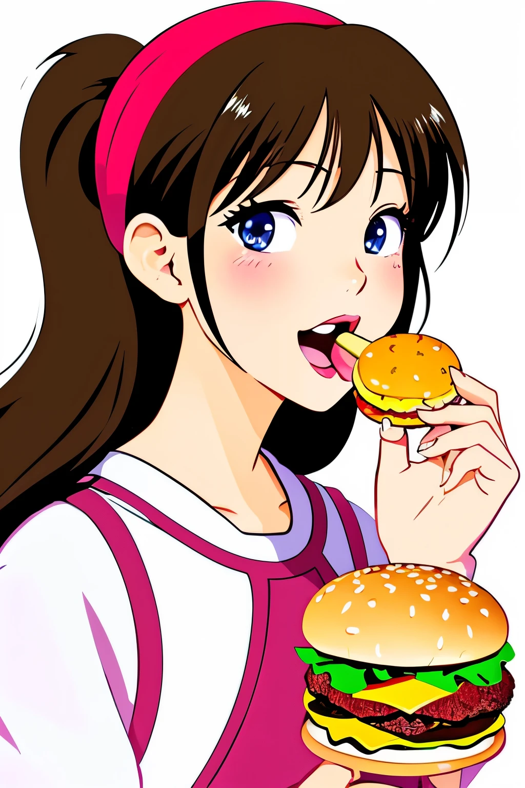 Your favorite anime-style images、
Draw you eating a hamburger(Ega)stay here。