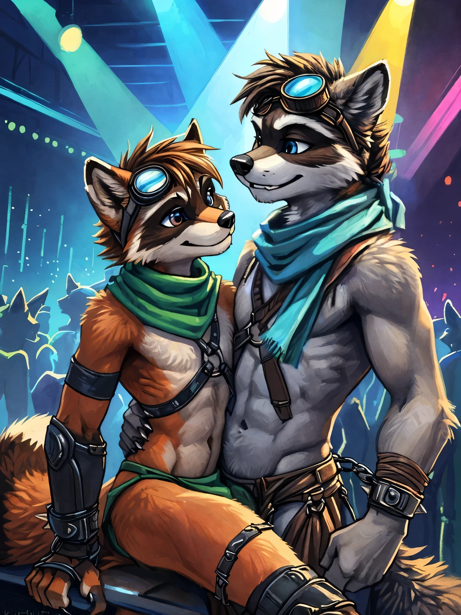crowded nightclub, art by kenket