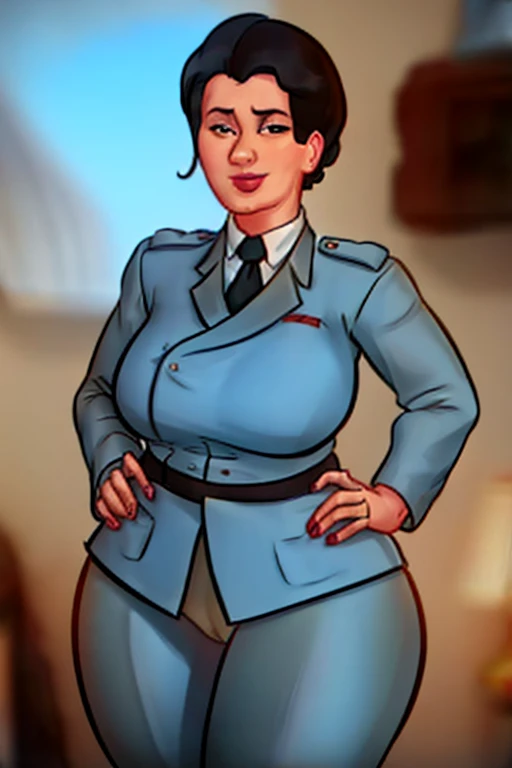 A fat German officer wearing a sexy 1940s uniform in a very sexy pose 