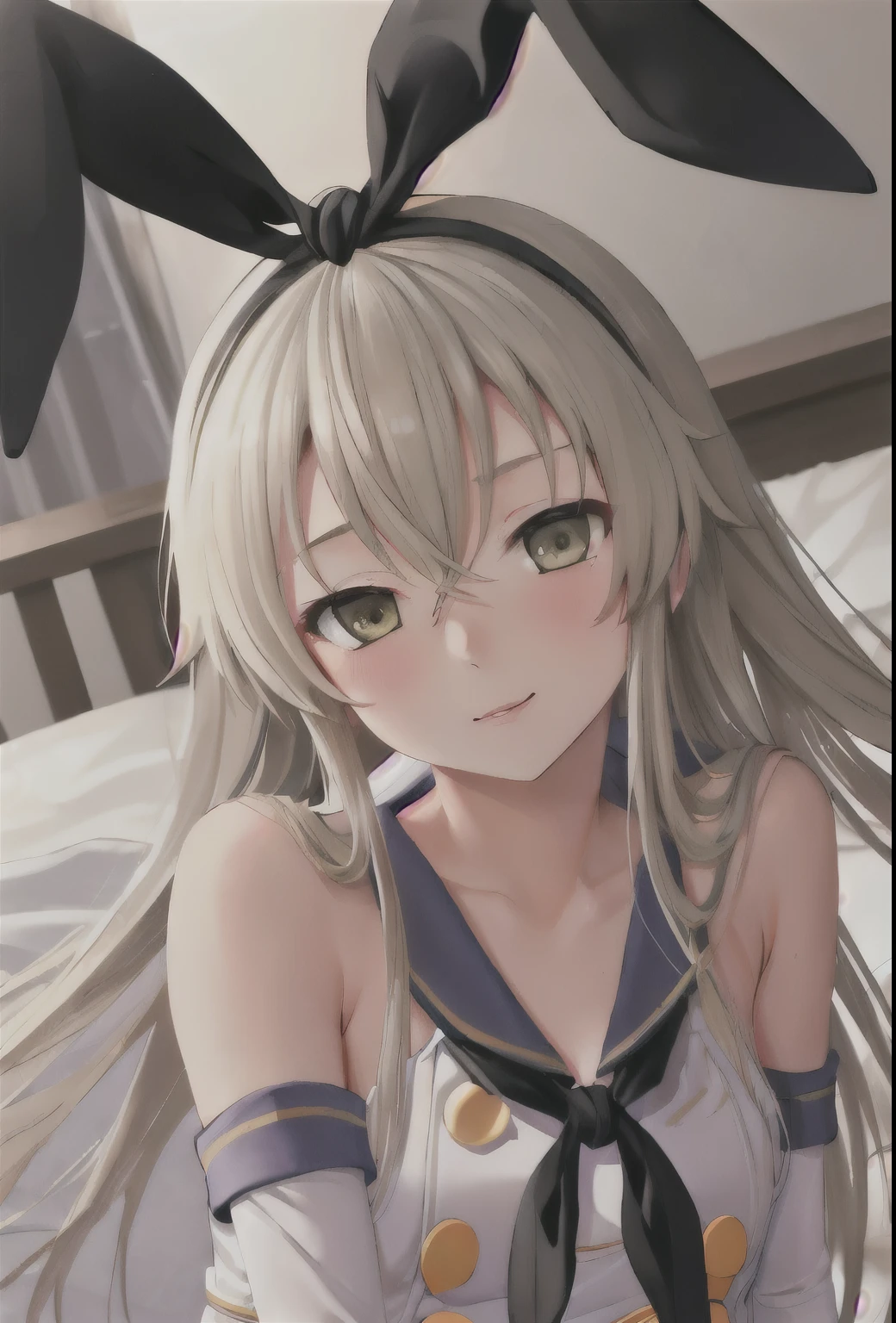 {Safety:1.10}, highest quality, masterpiece, High resolution, alone, {shimakaze_Fleet Collection:0.90}, ((whole body、Random sexy poses、On the bed))