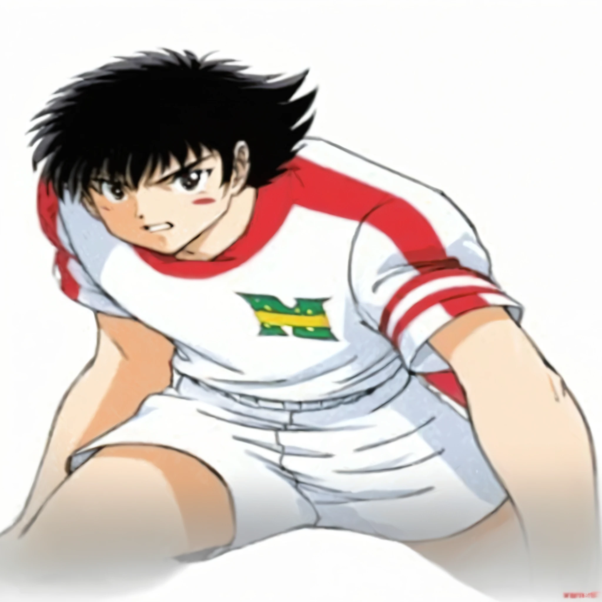anime character of a man in a white and red uniform, kentaro miura manga style, kentaro miura manga art style, kentaro miura style, tsubasa nakai's style, kentaro miura art style, manga style of kentaro miura, kentaro miura!, miura kentaro style, kinu nishimura