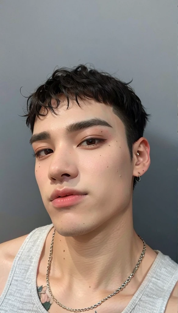 Man with messy hair sitting on a sofa, jungkook, Yoongi de pelo negro, Jimin\the right eyelid is swollen, element 3 5 years, tiene una forma de cabeza alargada, hyung tae, tomada a principios de 2020, Adorable pale korean face., con pelo corto, con el mismo peinado, con su largo cabello negro