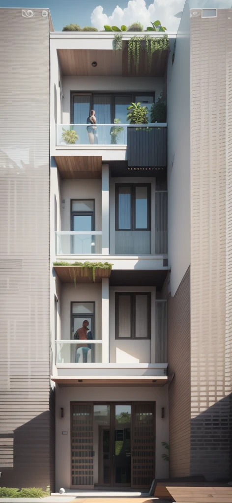 a large white building with a lot of windows and plants on the roof, concept house, realistic architecture, award-winning render, architectural visualization, architectural render, contemporary architecture, overall architectural design, green architecture, architecture render, modern architecture design, award winning render, high quality rendering, modern house, contemporary house, architectural 3 d render, inter dimensional villa, modern architecture