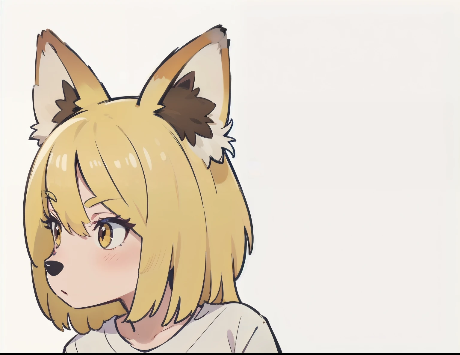 (melhor detalhamento, alta qualidade), fox head, humanoid female fox wearing a sword on her waist, long straight hair down to her shoulders, sneakers, t-shirt, fox tail, fox ears