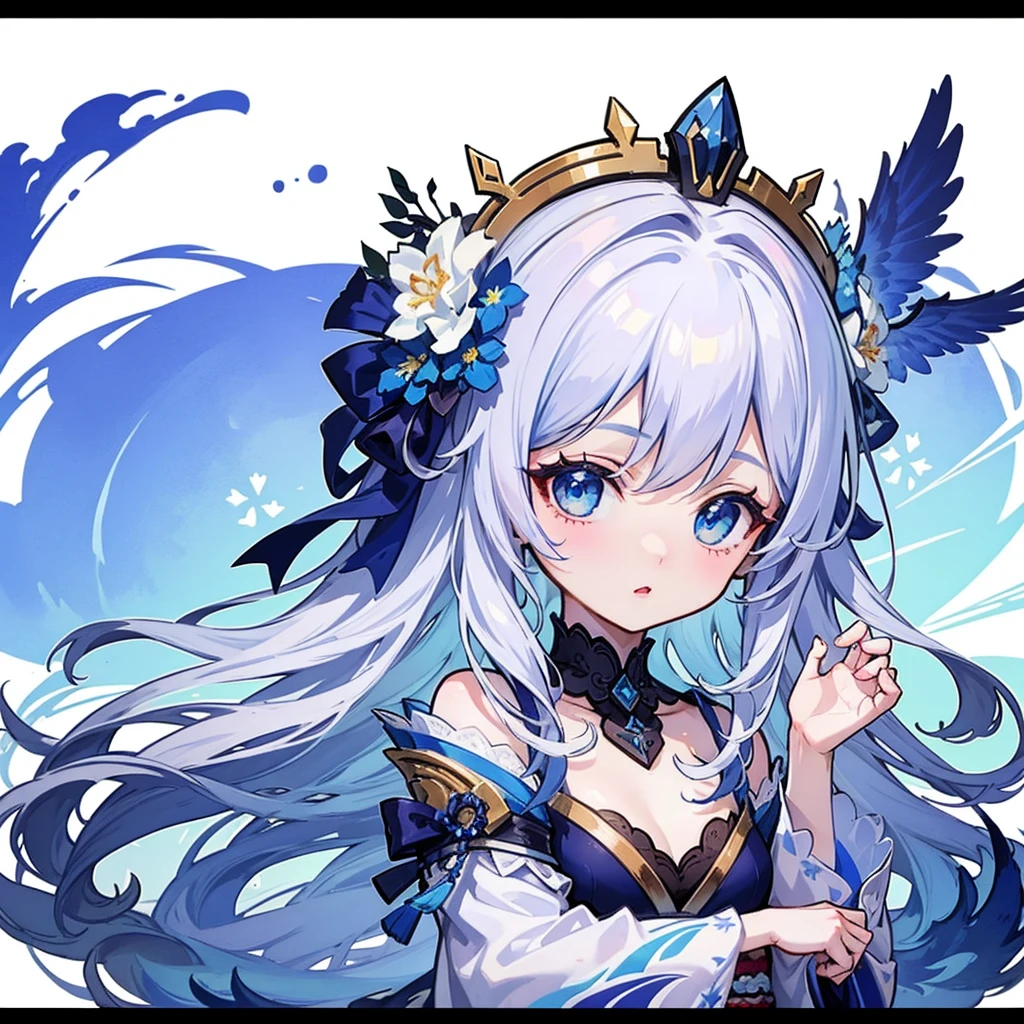 Little、((Body completed))、((High Detail))、((High quality))、((Hand detail))、highest quality、Masterpiece、Official Art、The best composition、Ultra-fine、super beautiful、1 girl、Long Hair、The hair on top is black、The hair underneath is dark blue、Ombre hairstyle、Blue Eyes、kimono、Littleスタイル、Background Transparent、centered position。