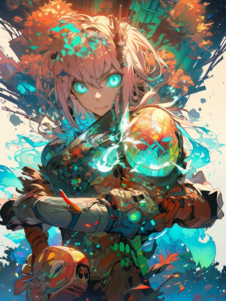 gwenpool, ((assassin style)),((Doragon)),water world,Colosseum,saibe,tattoo,no clothes,Savage,small bust,robot hand,Shoulder-length messy hair, no clothes,Detailed beautiful face,Delicate and beautiful eyes,shield,happy, mail, Super fine skin,Beautiful slim style anime girl, Super detailed painting, Luminism, Concept art by Carne Griffiths and Wadim Kashin, 4K resolution, Fractal isometric detail bioluminescence , 3D rendering, octane rendering, complexly detailed , ish, Trending isometric center hyperrealistic cover photo awesome full color on artstation, Hand Painted , Gritty, Realistic Mucha , complex, Hit definition , ish,rough sketch, Thick lines, on the paper, (saiber punk:1.4), frills,lace,frills,lace,frills,lace
BREAK
((Cool oversized chainsaw in hand)), ((Super large cool weapon machine)),open stance, Action pose,
White background,simple background,Wide-angle lens