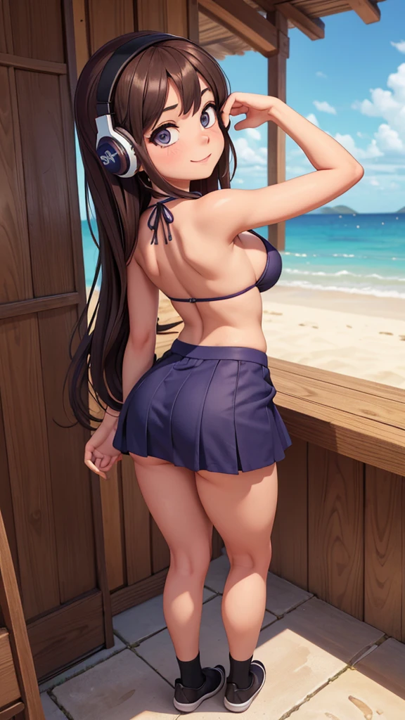 Ultra realistic , 2 girl, obra maestra, mejor calidad, alta calidad, defined, detailed, HD, (piel morena), ojos definidos, ojos cafes intensos, long eyelashes, small mouth, sonrisa, very long hair, pelo liso, pelo oscuro, cuerpo reducido, bosom barely contained, big breasts, sexy, posando foto, sin sostenes, no bra, excitada, pezones erectos, nice view, full body, nice body, nice hands, nice fingers, perfect fingers, nice legs, abierto, mojada, sudada, caliente, tight, sonrojada, no socks, peinada hacia atras, pose lasciva, petites, ((no skirts)), ((lil sister)), hot big sister, barely covering, lean, unaware, heat, finishing, fuckeable, touching, water, camera from above, looking up sis, from back, backwards, behind, shorty bikini, (close up), (((gamer girl))), headphones, discord, playing games with friends, hentai, man from behind, manoseando abajo, camara grabando, having fun