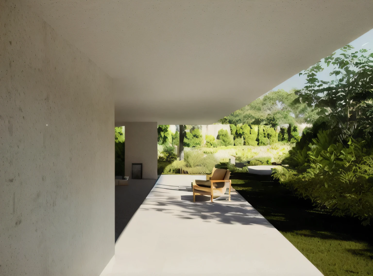 architectural rendering, photographic rendering, architectural rendering, detail rendering, archiving, highly photographic rendering, inspirado em David Chipperfield, natural realistic rendering, professional rendering, a photorealistic rendering, renderizado em enscape, detailed archiving render, architectural visualization, tropical garden