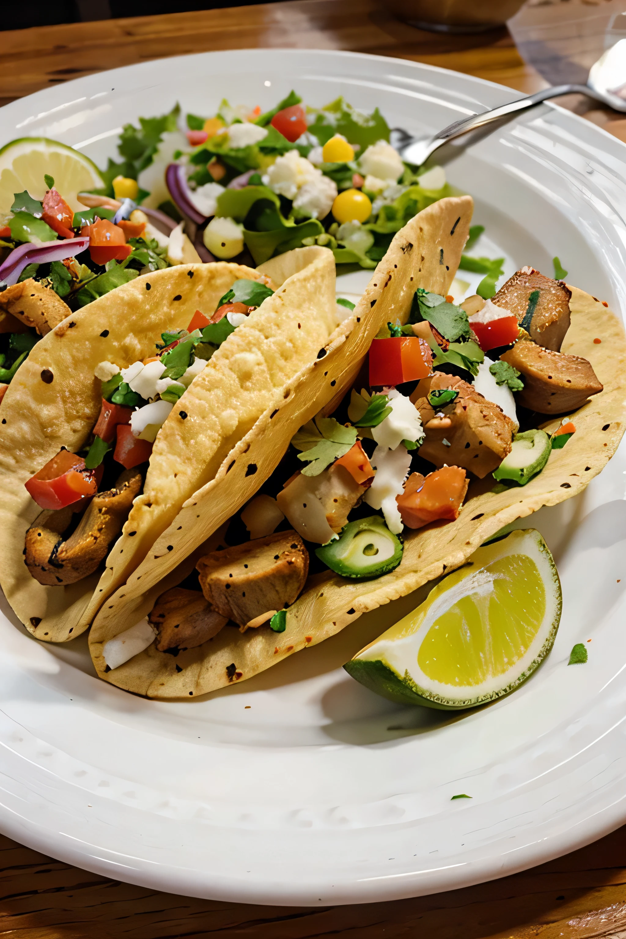Taco de pollo y verduras