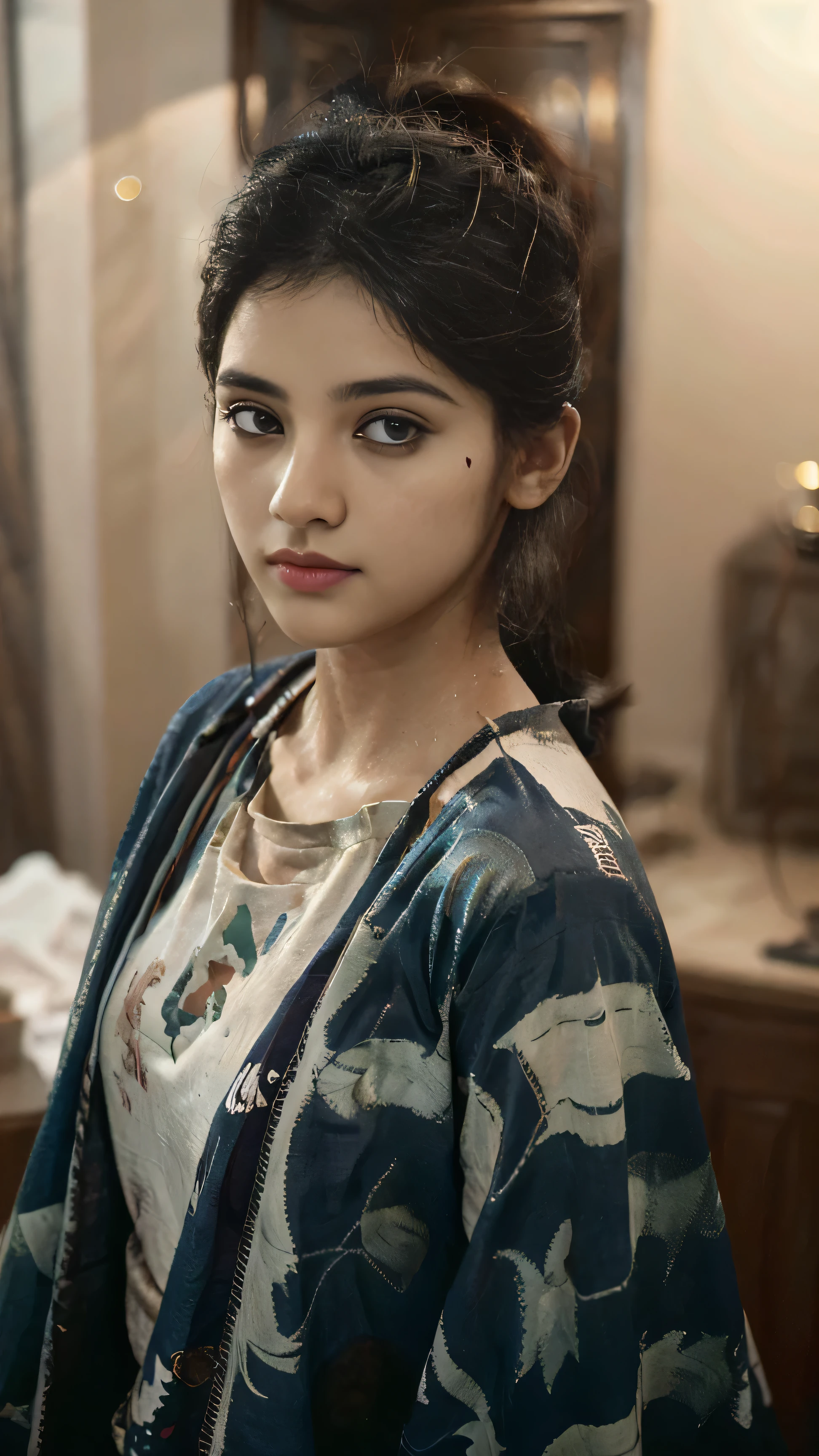 North Indian woman, masterpiece, best quality, highest quality, cinematic lighting, (volumetric lighting), extremely detailed CG unity 8k wallpaper, focused, 8k wallpaper, 4k wallpaper, extremely detailed, ultra realistic, photorealistic, sharp focus, absurdres, (HDR:1.2), (high contrast), photograph, detailed and intricate, instagram, portrait, highly detailed, digital painting, artstation, concept art, smooth, sharp focus, illustration, cinematic lighting,