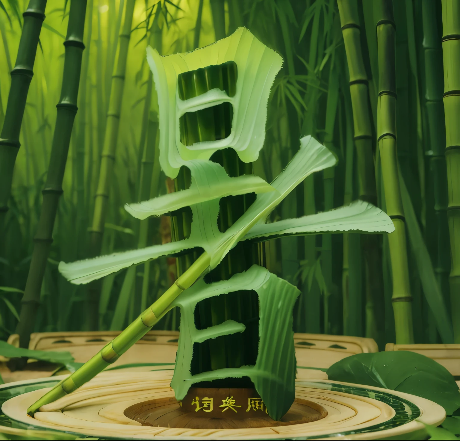 bamboo，Bamboo Leaves，stream，cup，Chess，Stone，Water Drops，Water Drop，detail，Rich