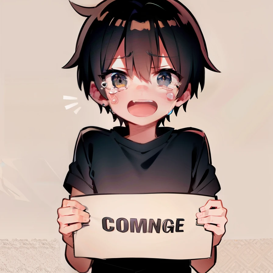 Very comfortable, Very shy, Tears and open mouth,younge boy,big headed, on your face