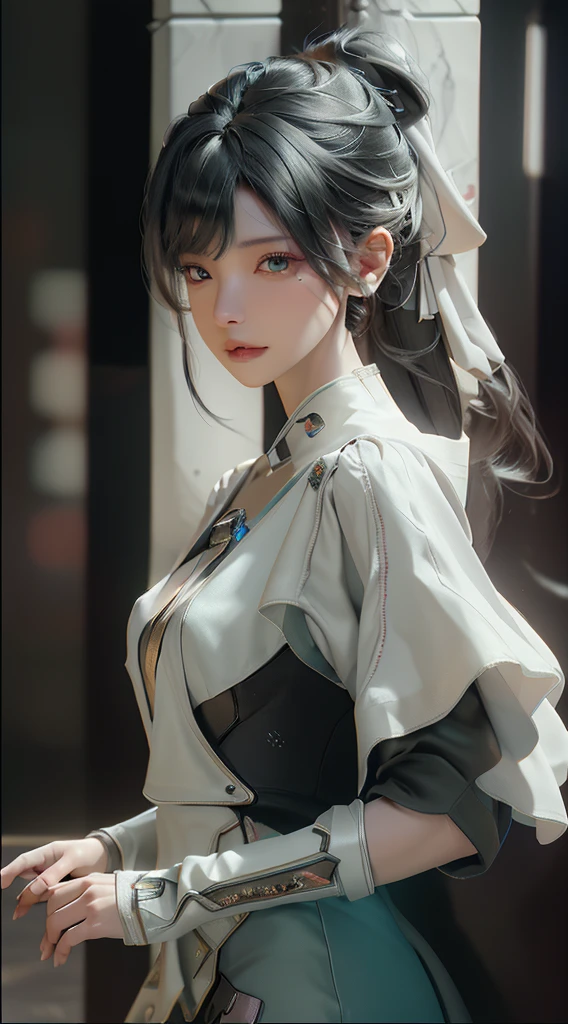 ((best quality)), ((masterpiece)), (detailed:1.4), 3D, Image of a beautiful cyberpunk woman,HDR (High Dynamic Range),Ray Tracing,NVIDIA RTX,Super Resolution,Unreal 5,Subsurface scattering,PBR textures,Post-Processing,Anisotropic filtering,Depth of Field,Maximum clarity and sharpness,Multi-layered textures,Albedo and highlight maps,Surface Shading,Accurate simulation of the interaction between light and material,Perfect proportion,Octane Rendering,Two-color lighting,Large aperture,Low ISO,White Balance,Rule of Thirds,8K Native,