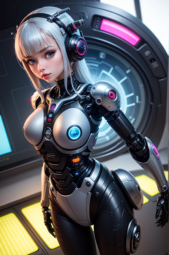 (best quality, Reality: 1.37, Ultra Detailed, Extremely detailed cybernetic organisms: 1.1), Beautiful pictures, Robot worm with the head of a beautiful girl, complicated, Vibrant colors, professional, Science Fiction, Studio Lightning