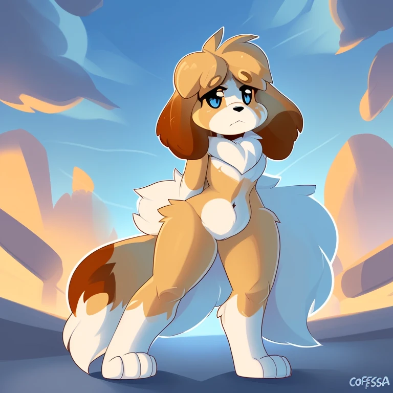 Shih Tzu, (((Shih Tzu))) hairy male anthro, blue eyes, portrait, alone, (body fur:1.2), (best quality), dramatic lighting, (detailed fluffy fur: 1.1), Kilinah, by Coffeesoda, by hioshiru, by Kilinah)), (((full body))), (((fluffy))), (((totally fluffy body)))