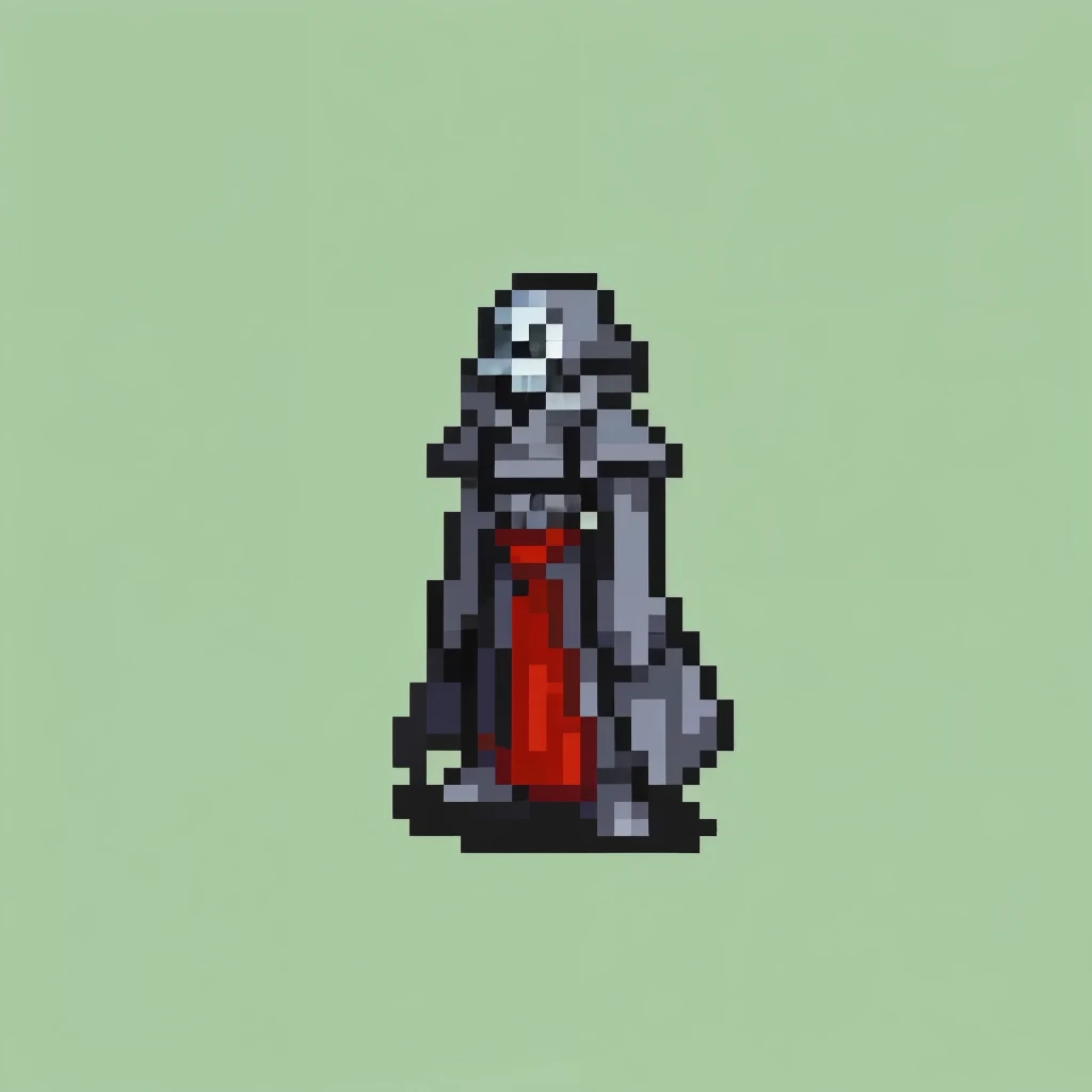 skeleton wizard red Staff and coat 