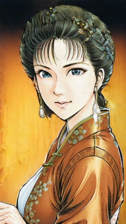 (best quality), (very aesthetic), (ultra-detailed), (best illustration),a mature female,Perfect Face,Suikoden,Mrs. Lin,(full_body),big breast,red cheek,Sweating,skinny, chinese traditional clothes,chinese traditional style bed,