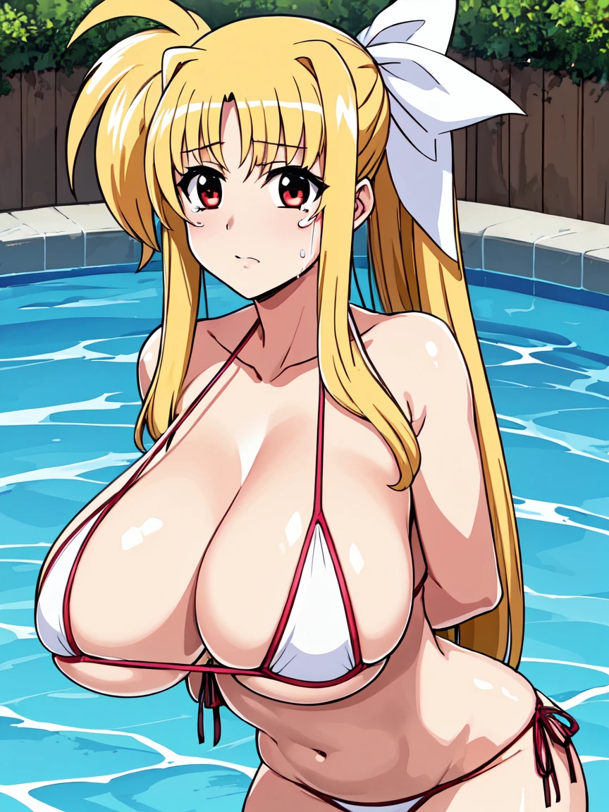 masterpiece,top-quality,fate testarossa harlaown,heroine of magical girl lyrical Nanoha,1girl,solo,blond hair,long hair,straight hair,outside splash hair,red eyes,beauty,very huge breasts,narrow waist,bust size is 120cm over,crying,sexy,soaked,seductive anime girl, oppai, biomechanical oppai,oppai proportions,Both hands are tied behind their backs and restrained,show oppai,put both hands behind her back,too much exposure swimsuit,micro bikini,swimsuit only,too much exposure swimsuit,micro bikini,swimsuit only,bust size is 120cm over,bust size is 120cm over,too much exposure swimsuit,micro bikini,swimsuit only,Both hands are tied behind their backs and restrained,show oppai,put both hands behind her back,show oppai,put both hands behind her backvery huge breasts,very huge breasts,bust size is 120cm over,too much exposure swimsuit,micro bikini,swimsuit only,Both hands are tied behind their backs and restrained,show oppai,very huge breasts,bust size is 120cm over,too much exposure swimsuit,micro bikini,swimsuit only,Both hands are tied behind their backs and restrained,show oppai,very huge breasts,where water collects,let your hair down,let your hair down,let your hair down,very huge breasts,bust size is 120cm over,too much exposure swimsuit,micro bikini,swimsuit only,Both hands are tied behind their backs and restrained,show oppai,very huge breasts,bust size is 120cm over,too much exposure swimsuit,micro bikini,swimsuit only,Both hands are tied behind their backs and restrained,show oppai,very huge breasts,bust size is 120cm over,too much exposure swimsuit,micro bikini,swimsuit only,Both hands are tied behind their backs and restrained,show oppai,No ribbon,No ribbon,No ribbon,No ribbon,No ribbon,No ribbon,No ribbon,No ribbon,No ribbon,don't tie her hair,don't tie her hair,don't tie her hair,don't tie her hair