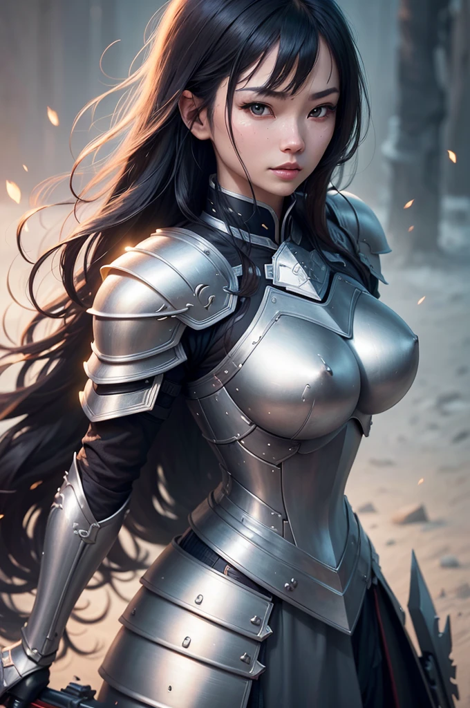 Close-up of a woman in armor, Medium close-up ( single chip ), 8K Type Germ Bokeh, Wojtek Fuss, IG Model | Type Germ, Ross Tran 8k, Por Ruan Jia y Stanley Type Germ, By Jason Chen, Kinematics. author:Leng Jun, author:Yang Jie, yanjun chengt